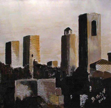 Mannheim, Gemälde, Malerei, Uferlos, Leasing, Wasserturm, Pflanzen, Altes, Rathaus, Nationaltheater, Kalender, Kunstdruck, Reproduktion